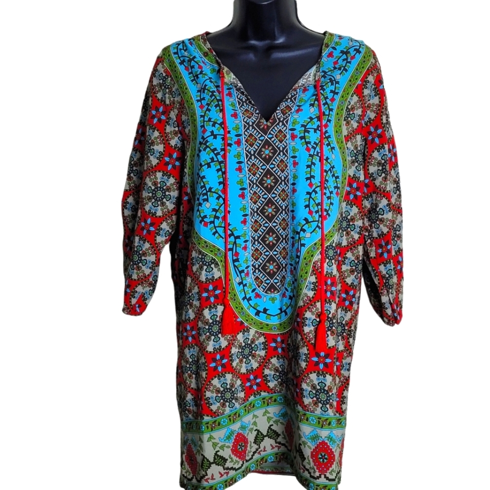 NLW Ethnic Colorful Boho Turkish Tunic Dress Size Small